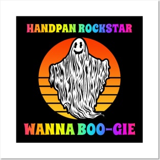 Handpan Player Wanna Boogie Groovy Halloween Party Retro Vintage Posters and Art